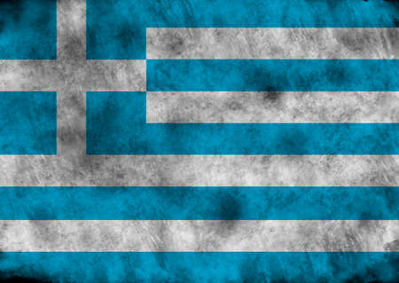 lllustration - flag of Greece on vintage texture.の写真素材