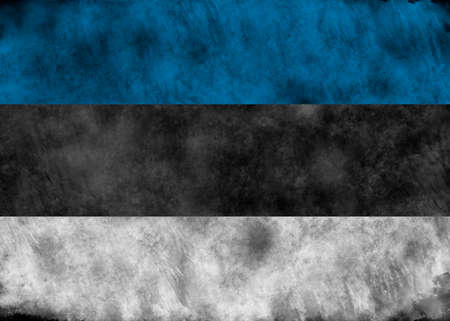 lllustration - flag of Estonia on vintage texture.の写真素材