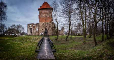 The ruins of a medieval castle. Chudow, Poland.の写真素材
