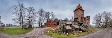 The ruins of a medieval castle. Chudow, Poland.の写真素材