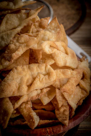 Faworki - Traditional Polish cookies served at Fat Thursday. Selective focus.の写真素材