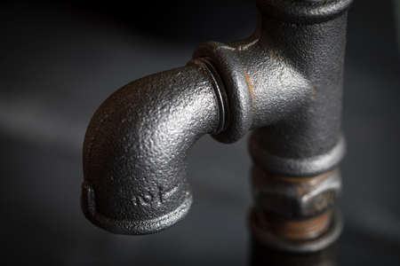 Detail of steel pipes. Detailed picture. Selective focus.の写真素材