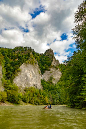 The turn of the river Dunajec in Pieniny, Poland and Slovakiaの写真素材
