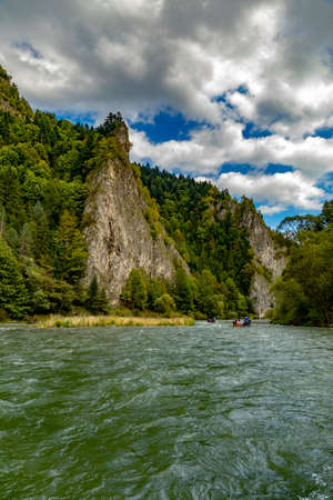 The turn of the river Dunajec in Pieniny, Poland and Slovakiaの写真素材