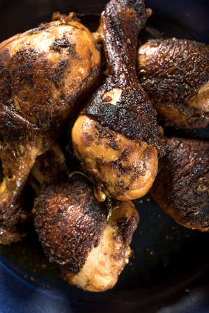 Fried chicken drumsticks. Selective focus.の写真素材