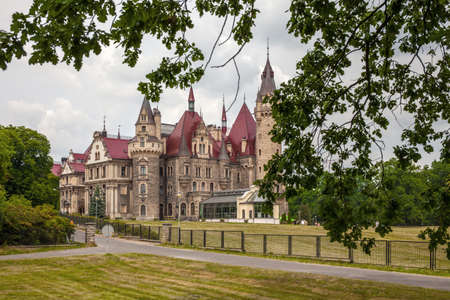 MOSZNA, POLAND - JUNE 27, 2015 ; Moszna Castle built in XVII century is one of the best known monuments in Upper Silesia.のeditorial素材