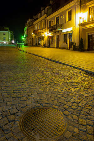 SANDOMIERZ, POLAND - OCTOBER 5, 2015: Historic streets in the old town.のeditorial素材