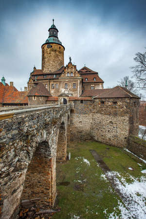 CZOCHA, POLAND, FEBRUARY 22, 2012: Medieval castle built in XII century.のeditorial素材