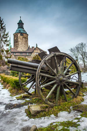 CZOCHA, POLAND, FEBRUARY 22, 2012: Medieval castle built in XII century.のeditorial素材