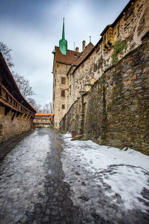 CZOCHA, POLAND, FEBRUARY 22, 2012: Medieval castle built in XII century.のeditorial素材