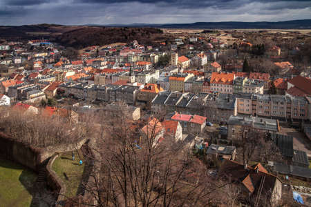 BOLKOW, POLAND, FEBRUARY 26,2012: Bolkow town, view from the Castle tower. Poland.のeditorial素材