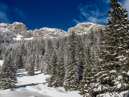 Landscape of beautiful winter in Polish Tatra Mountains.