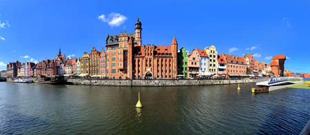GDANSK, POLAND - SEPTEMBER 11, 2019: City over Motlawa river, Poland. The historical capital of...