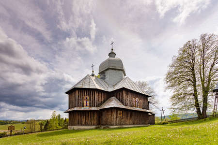 HOSZOWCZYK, POLAND - MAY 27,2020: Greek Catholic church of the Nativity of the Mother of God - currently the Roman Catholic church of the Nativity of the Mother of God..のeditorial素材