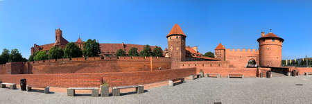 MALBORK, POLAND - SEPTEMBER 01, 2019: The reconstructed fortifications of the Low Castle (Outskirts) in Malbork.のeditorial素材