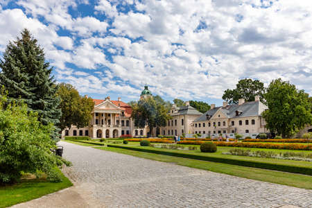 KOZLOWKA, POLAND - AUGUST 26, 2020: Rococo and neoclassical palace complex located in Kozlowka near Lublin, eastern Poland.のeditorial素材