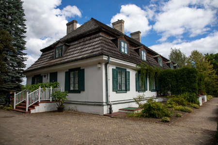 JANOWIEC, POLAND - AUGUST 28, 2020: A baroque manor house from Moniak on the premises of the museum in Janowiec.のeditorial素材