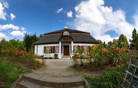 LUBLIN, POLAND - AUGUST 31, 2020: Lublin Open Air Village Museum. Wooden mansion.のeditorial素材