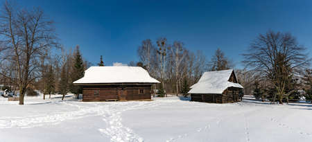 CHORZOW, POLAND - FEBRUARY 15, 2021: Upper Silesian Ethnographic Park in Chorzow.のeditorial素材