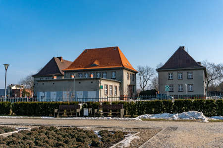 GLIWICE, POLAND - FEBRUARY 21, 2021: Historic radio station building.のeditorial素材
