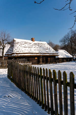 CHORZOW, POLAND - FEBRUARY 15, 2021: Upper Silesian Ethnographic Park in Chorzow.のeditorial素材