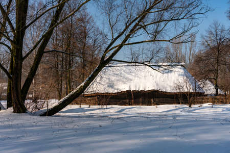 CHORZOW, POLAND - FEBRUARY 15, 2021: Upper Silesian Ethnographic Park in Chorzow.のeditorial素材