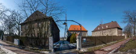 GLIWICE, POLAND - FEBRUARY 21, 2021: Historic radio station building.のeditorial素材