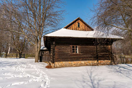 CHORZOW, POLAND - FEBRUARY 15, 2021: Upper Silesian Ethnographic Park in Chorzow. The village administrator.のeditorial素材