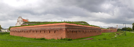 ZAMOSC, POLAND - SEPTEMBER 01, 2021: Fortifications of the fortress and city of Zamosc.のeditorial素材
