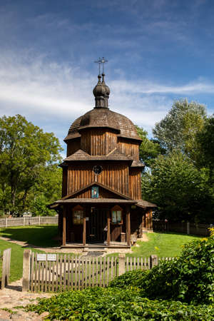 LUBLIN, POLAND - AUGUST 31, 2020: Lublin Open Air Village Museum. Greek Catholic church from Tarnoszyn.のeditorial素材
