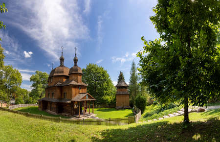 LUBLIN, POLAND - AUGUST 31, 2020: Lublin Open Air Village Museum. Greek Catholic church from Tarnoszyn.のeditorial素材