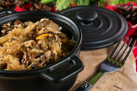 Lenten sauerkraut with mushrooms. A festive delicacy.の写真素材
