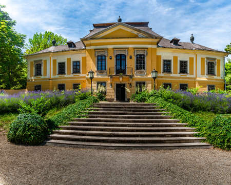NOSZVAJ, HUNGARY - JUNE 22, 2022: De la Motte Mansion built in the Baroque style.