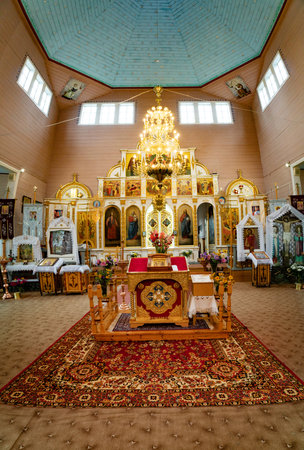JUSZKOWY GROD, POLAND - SEPTEMBER 10, 2022: Orthodox church in Juszkowy Grod village, north eastern Poland.のeditorial素材
