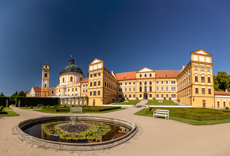 Jaromerice nad Rokytnou CZECH REPUBLIC - SEPTEMBER 06,2023 - Baroque and Renaissance castle from 18th century.のeditorial素材