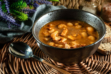 Baked beans in tomato sauce served in bowls.