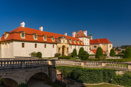 VALTICE, CZECH REPUBLIC - SEPTEMBER 07, 2023: baroque castle Valtice, Lednice-Valtice Cultural Landscape.のeditorial素材