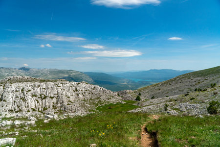 Dinaric Mountains are rich in biodiversity, rugged beauty, and fantastic hiking routes for outdoor lovers.の写真素材