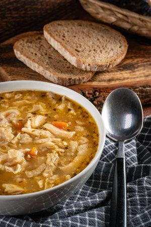 Spicy and aromatic tripe soup as traditional soup in Poland.の写真素材