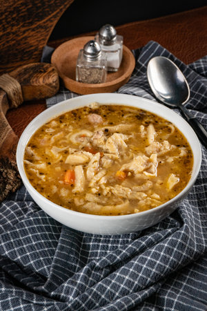 Spicy and aromatic tripe soup as traditional soup in Poland.の写真素材