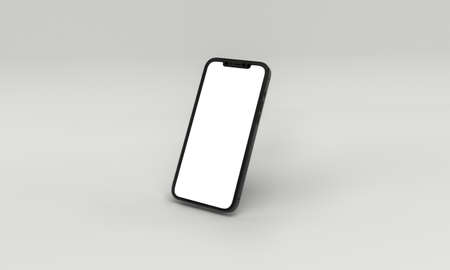 3d render illustration generic phone mock up in a white design high keyの写真素材