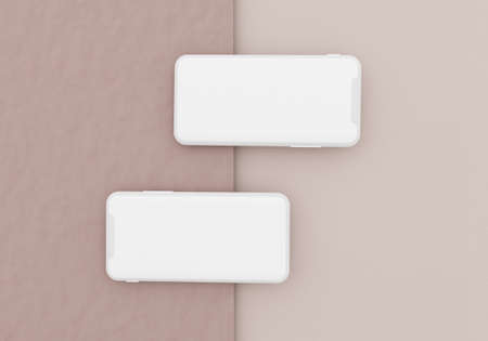3d render illustration generic phone mock up in a white design high key