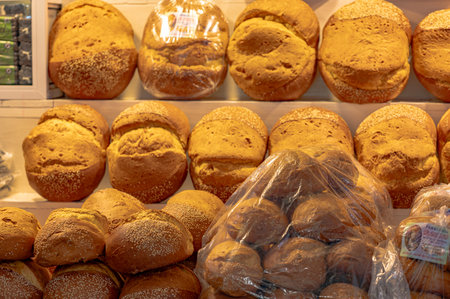 Oaxaca Bread called "Pan de Yema" or yolk bread Traditional Breakfast in Oaxaca Mexicoの写真素材