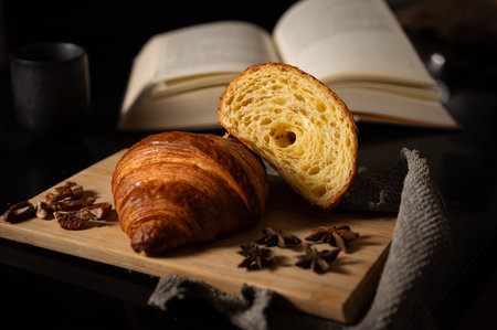 Perfectly Flaky Croissant with Rich Textureの写真素材