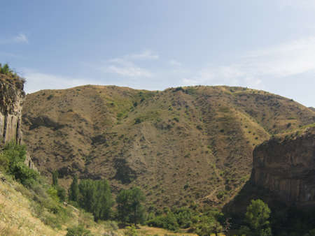 View of mountains landscape in Garni, Armenia, selective focus.