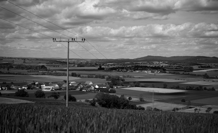 black and white landscapeの写真素材