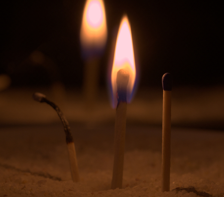 burning matchesの写真素材
