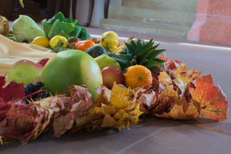 fruits and vegetables for harvest festivalの写真素材