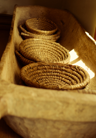 Wicker basketの写真素材