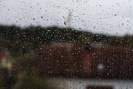 look through the wet windowの写真素材